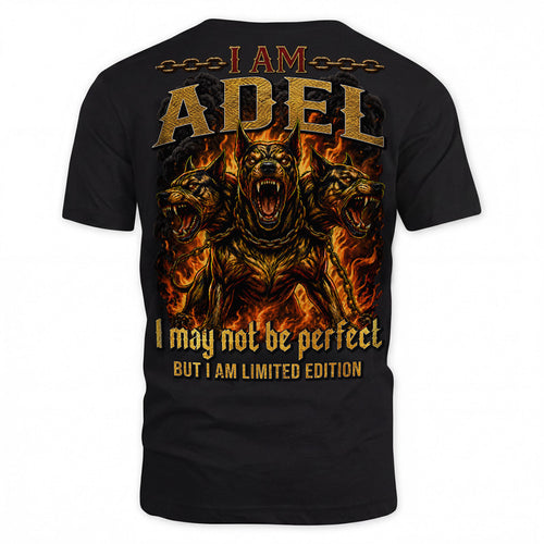 ADEL MP88-F2-168–Personalized Bold Quote Apparel “I Am NAME I May Not Be Perfect But I Am Limited Edition