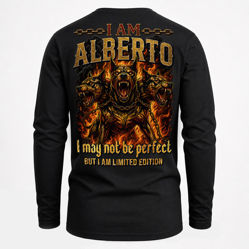 ALBERTO MP88-F2-168–Personalized Bold Quote Apparel “I Am NAME I May Not Be Perfect But I Am Limited Edition