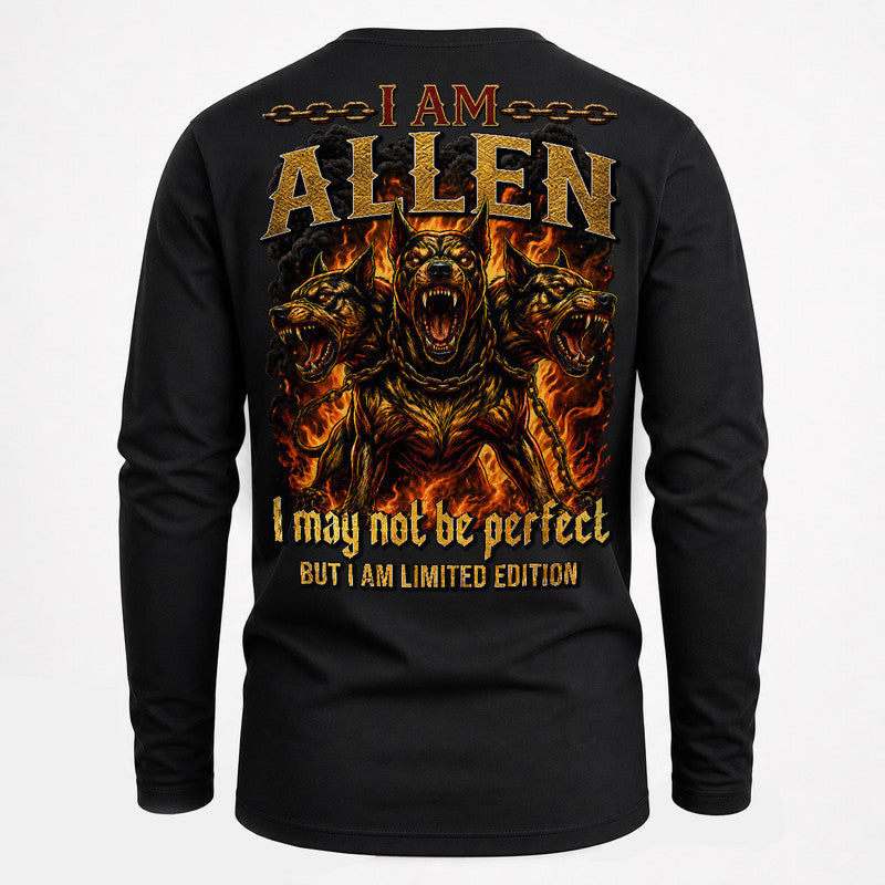 ALLEN MP88-F2-168–Personalized Bold Quote Apparel “I Am NAME I May Not Be Perfect But I Am Limited Edition