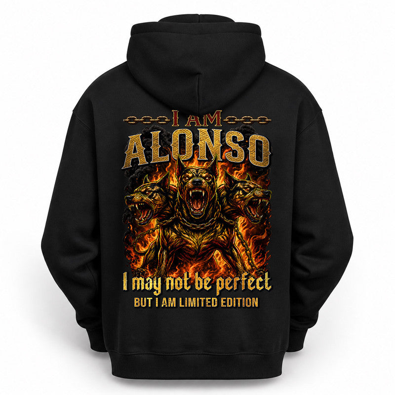 ALONSO MP88-F2-168–Personalized Bold Quote Apparel “I Am NAME I May Not Be Perfect But I Am Limited Edition