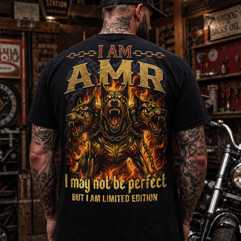 AMR MP88-F2-168–Personalized Bold Quote Apparel “I Am NAME I May Not Be Perfect But I Am Limited Edition