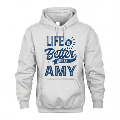 AMY HH88-K2–Personalized Name Quote T-Shirt Life Is Better With Unisex Gift