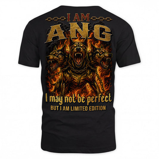 ANG MP88-F2-168–Personalized Bold Quote Apparel “I Am NAME I May Not Be Perfect But I Am Limited Edition