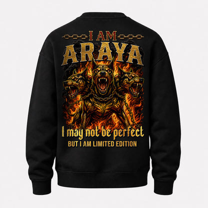 ARAYA MP88-F2-168–Personalized Bold Quote Apparel “I Am NAME I May Not Be Perfect But I Am Limited Edition