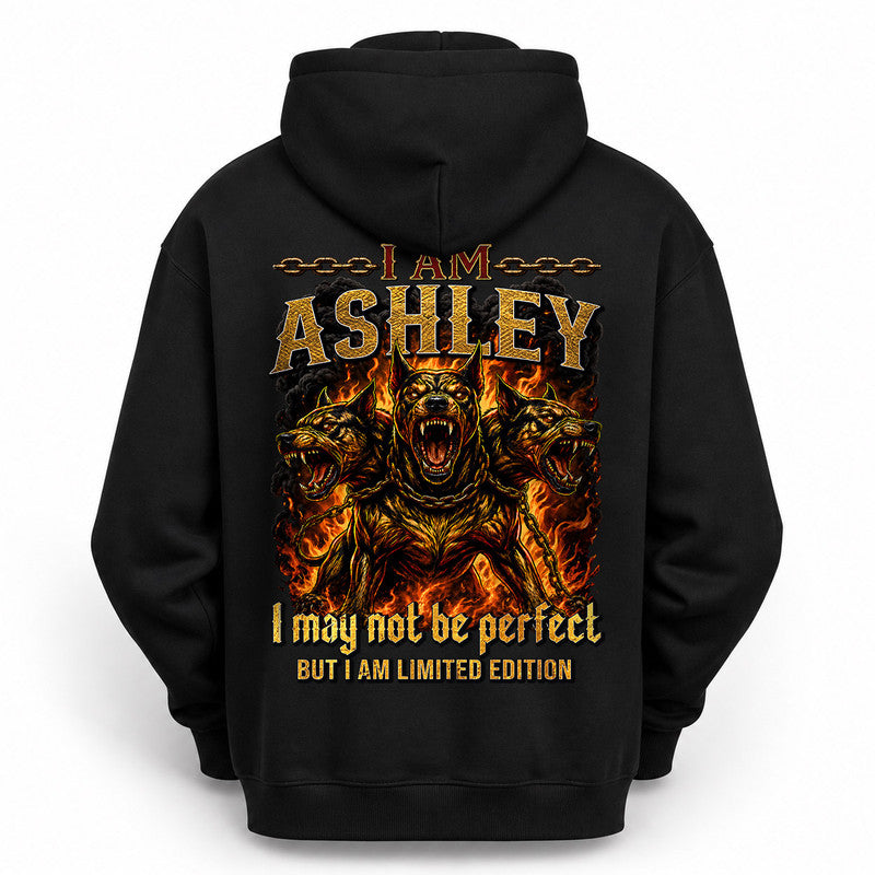 ASHLEY MP88-F2-168–Personalized Bold Quote Apparel “I Am NAME I May Not Be Perfect But I Am Limited Edition