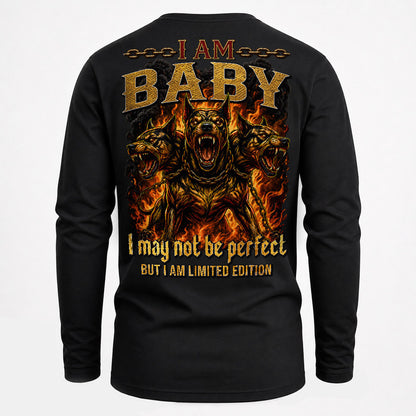 BABY MP88-F2-168–Personalized Bold Quote Apparel “I Am NAME I May Not Be Perfect But I Am Limited Edition