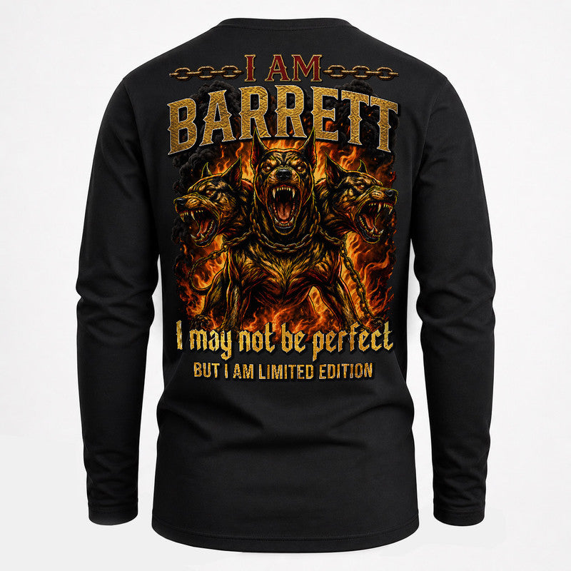 BARRETT MP88-F2-168–Personalized Bold Quote Apparel “I Am NAME I May Not Be Perfect But I Am Limited Edition