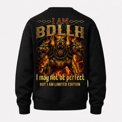 BDLLH MP88-F2-168–Personalized Bold Quote Apparel “I Am NAME I May Not Be Perfect But I Am Limited Edition