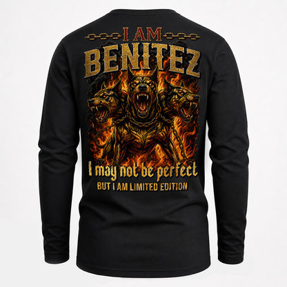 BENITEZ MP88-F2-168–Personalized Bold Quote Apparel “I Am NAME I May Not Be Perfect But I Am Limited Edition