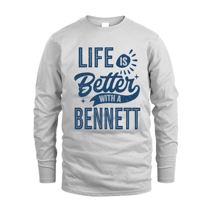 BENNETT HH88-K2–Personalized Name Quote T-Shirt Life Is Better With Unisex Gift