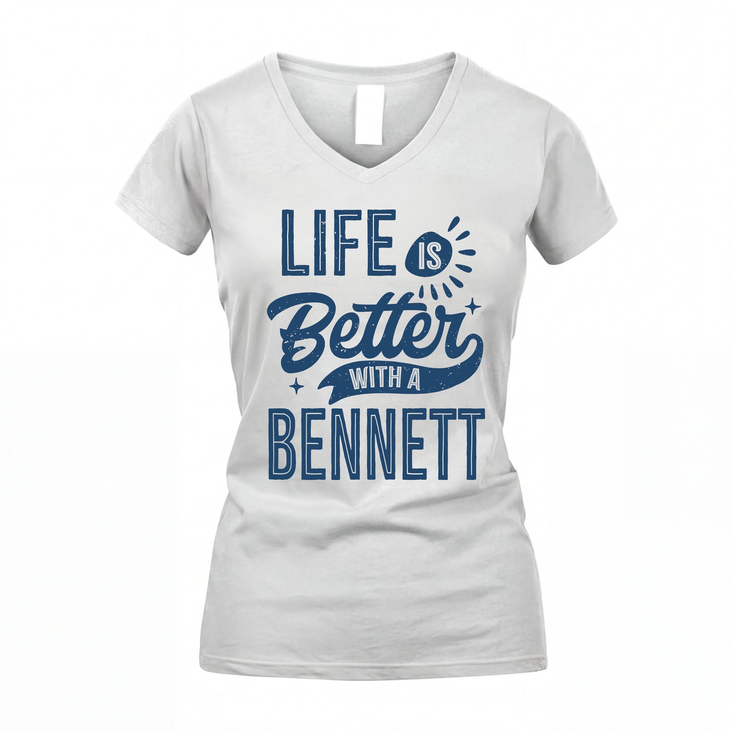 BENNETT HH88-K2–Personalized Name Quote T-Shirt Life Is Better With Unisex Gift