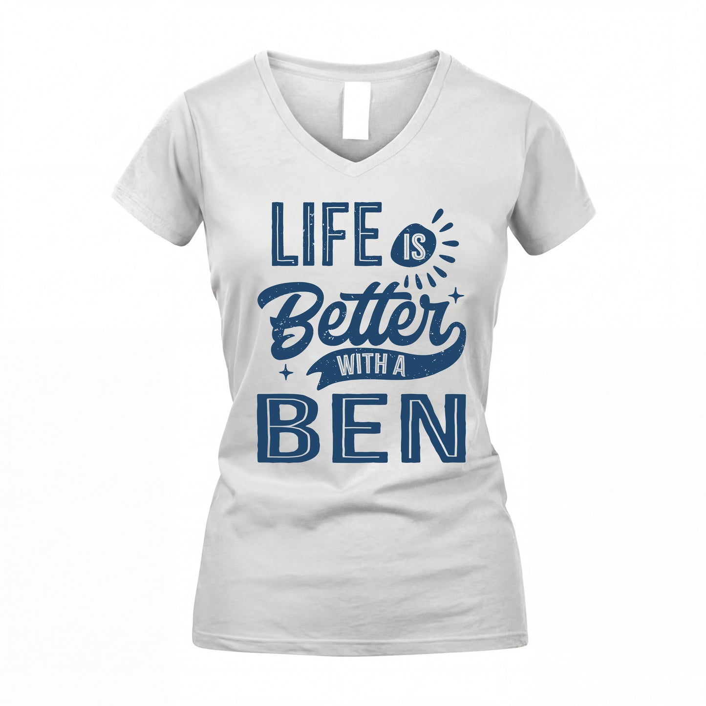 BEN HH88-K2–Personalized Name Quote T-Shirt Life Is Better With Unisex Gift