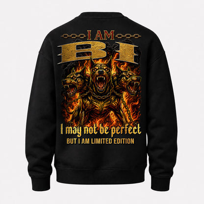 BI MP88-F2-168–Personalized Bold Quote Apparel “I Am NAME I May Not Be Perfect But I Am Limited Edition