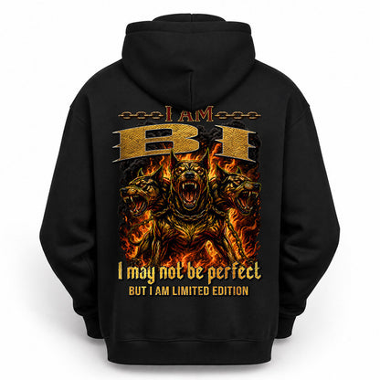 BI MP88-F2-168–Personalized Bold Quote Apparel “I Am NAME I May Not Be Perfect But I Am Limited Edition