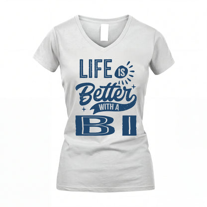 BI HH88-K2–Personalized Name Quote T-Shirt Life Is Better With Unisex Gift
