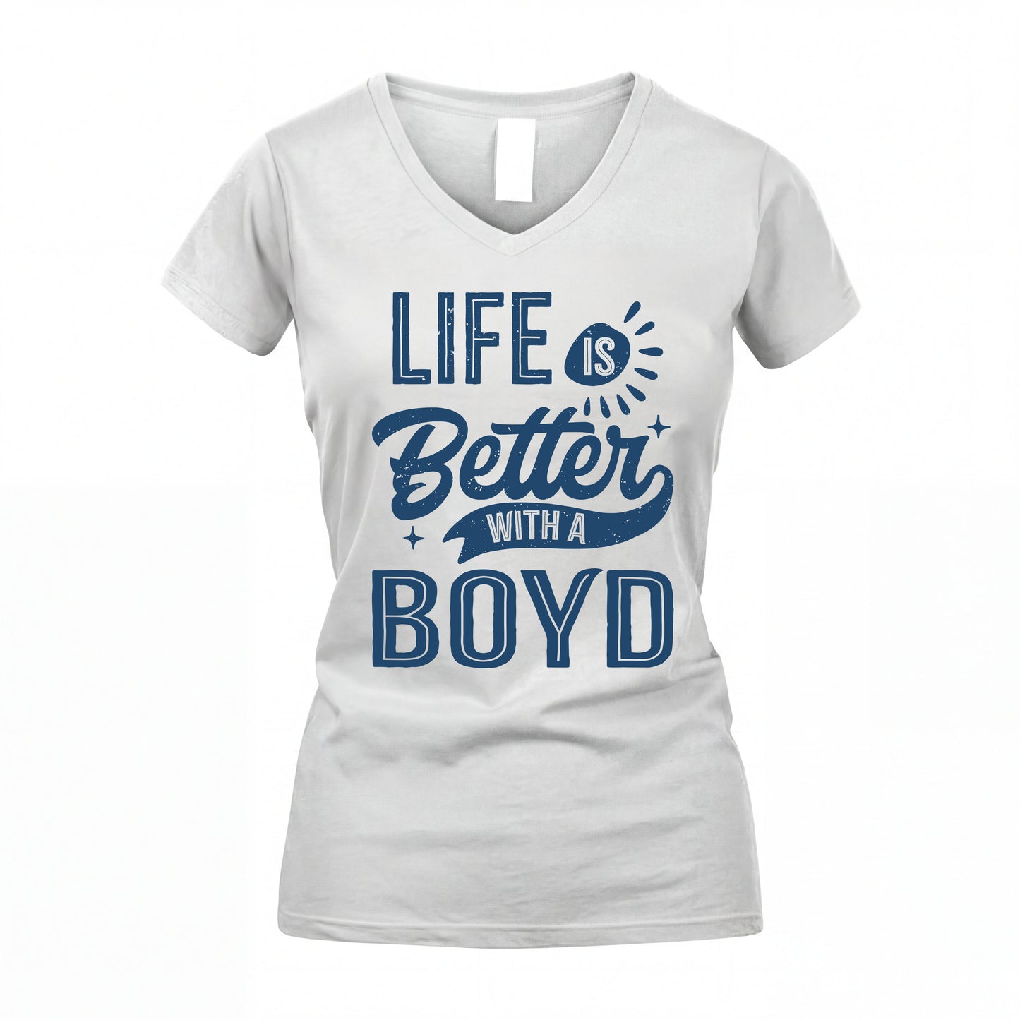 BOYD HH88-K2–Personalized Name Quote T-Shirt Life Is Better With Unisex Gift