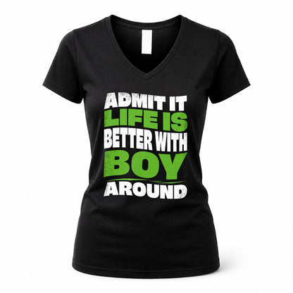 BOY KTT19-K098-189 – Personalized Funny Quote Apparel “Admit It, Life Is Better With NAME Around”
