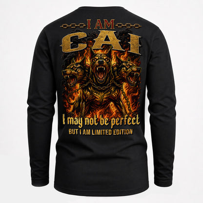 CAI MP88-F2-168–Personalized Bold Quote Apparel “I Am NAME I May Not Be Perfect But I Am Limited Edition