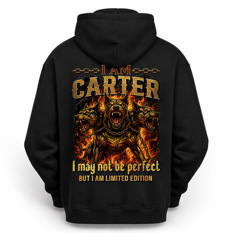 CARTER MP88-F2-168–Personalized Bold Quote Apparel “I Am NAME I May Not Be Perfect But I Am Limited Edition