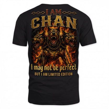 CHAN MP88-F2-168–Personalized Bold Quote Apparel “I Am NAME I May Not Be Perfect But I Am Limited Edition