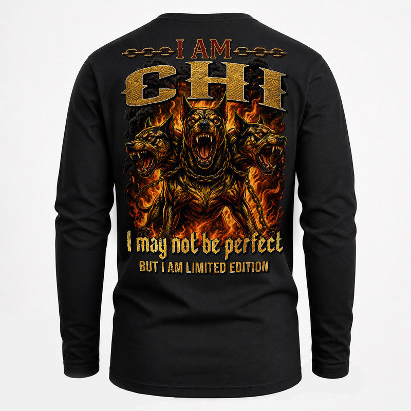 CHI MP88-F2-168–Personalized Bold Quote Apparel “I Am NAME I May Not Be Perfect But I Am Limited Edition