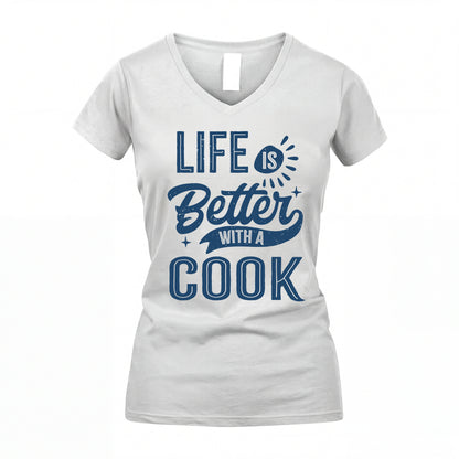 COOK HH88-K2–Personalized Name Quote T-Shirt Life Is Better With Unisex Gift