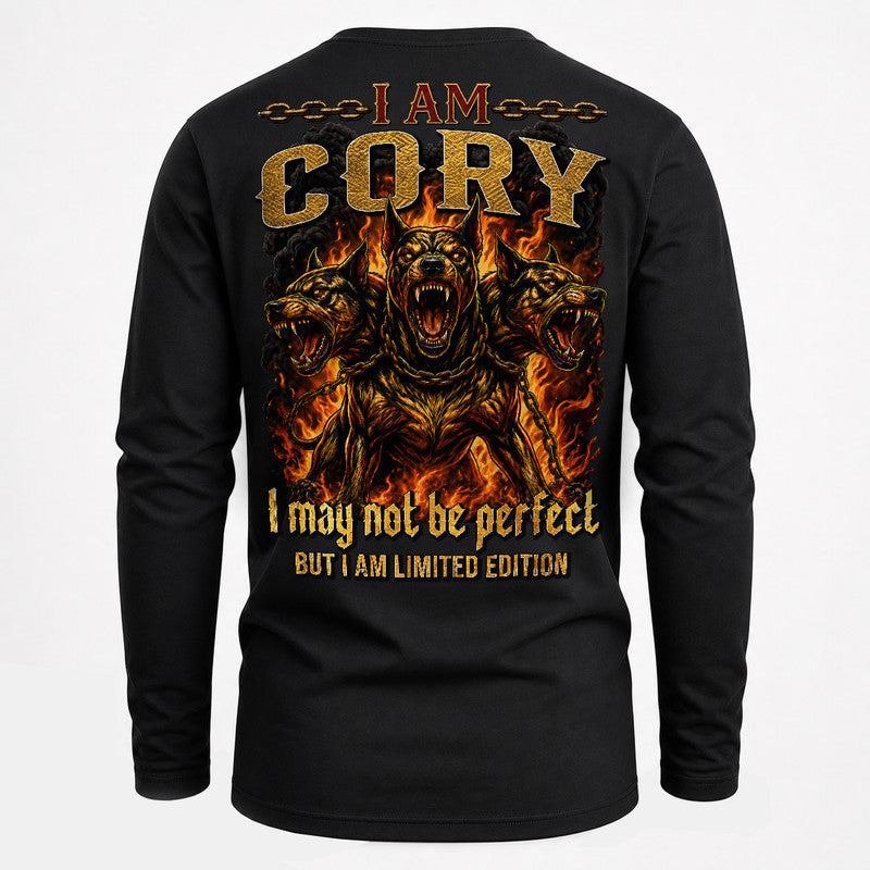 CORY MP88-F2-168–Personalized Bold Quote Apparel “I Am NAME I May Not Be Perfect But I Am Limited Edition