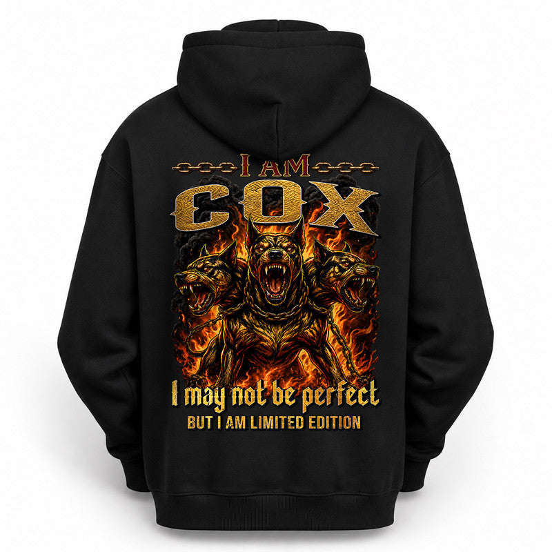 COX MP88-F2-168–Personalized Bold Quote Apparel “I Am NAME I May Not Be Perfect But I Am Limited Edition
