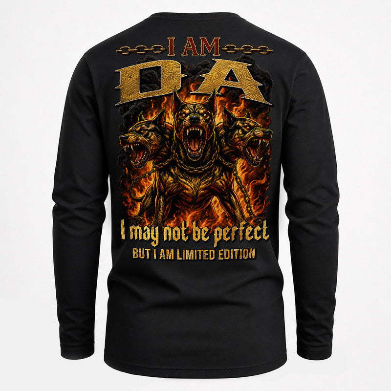 DA MP88-F2-168–Personalized Bold Quote Apparel “I Am NAME I May Not Be Perfect But I Am Limited Edition