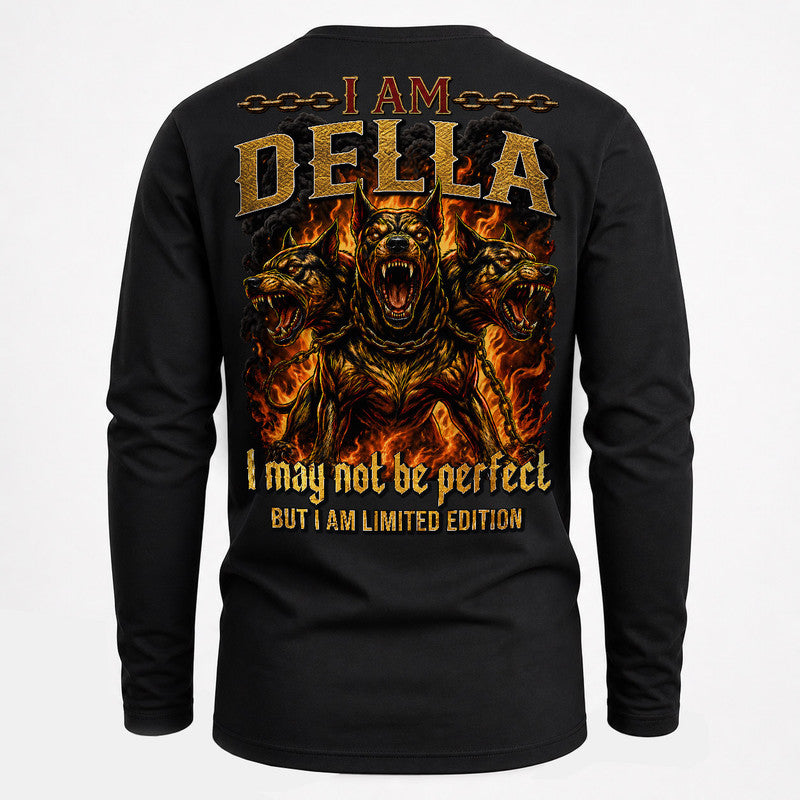 DELLA MP88-F2-168–Personalized Bold Quote Apparel “I Am NAME I May Not Be Perfect But I Am Limited Edition