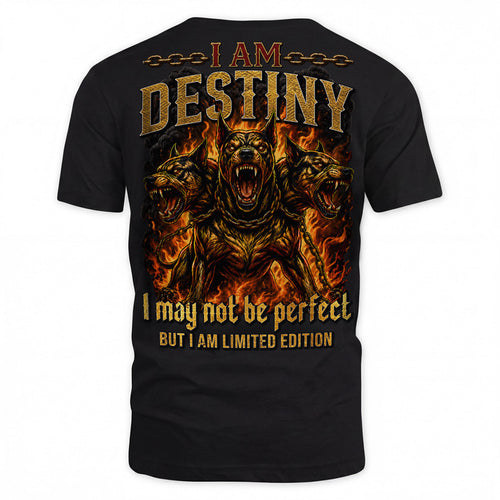 DESTINY MP88-F2-168–Personalized Bold Quote Apparel “I Am NAME I May Not Be Perfect But I Am Limited Edition