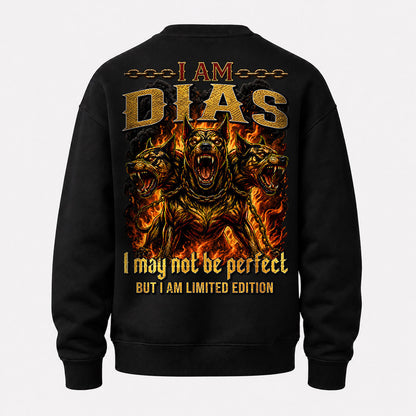 DIAS MP88-F2-168–Personalized Bold Quote Apparel “I Am NAME I May Not Be Perfect But I Am Limited Edition