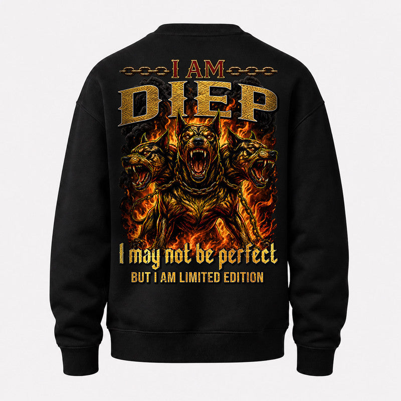 DIEP MP88-F2-168–Personalized Bold Quote Apparel “I Am NAME I May Not Be Perfect But I Am Limited Edition