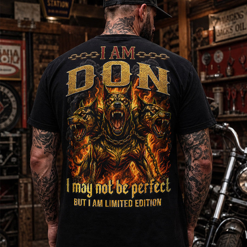 DON MP88-F2-168–Personalized Bold Quote Apparel “I Am NAME I May Not Be Perfect But I Am Limited Edition
