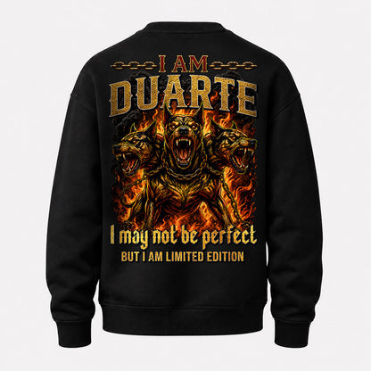 DUARTE MP88-F2-168–Personalized Bold Quote Apparel “I Am NAME I May Not Be Perfect But I Am Limited Edition