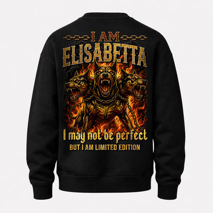 ELISABETTA MP88-F2-168–Personalized Bold Quote Apparel “I Am NAME I May Not Be Perfect But I Am Limited Edition