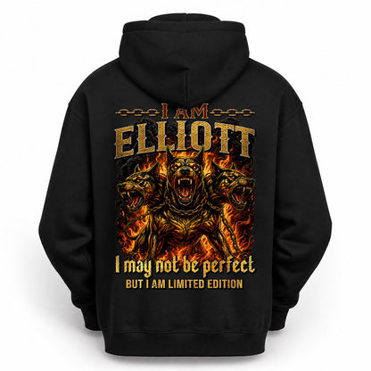 ELLIOTT MP88-F2-168–Personalized Bold Quote Apparel “I Am NAME I May Not Be Perfect But I Am Limited Edition