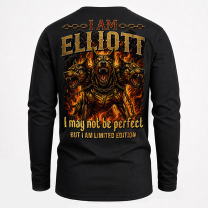 ELLIOTT MP88-F2-168–Personalized Bold Quote Apparel “I Am NAME I May Not Be Perfect But I Am Limited Edition