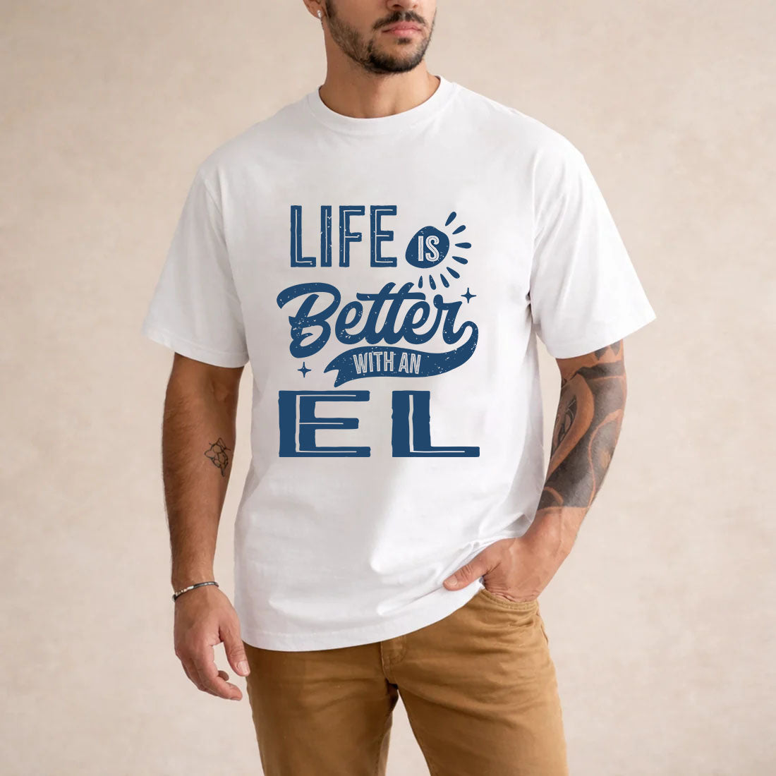 EL HH88-K2–Personalized Name Quote T-Shirt Life Is Better With Unisex Gift