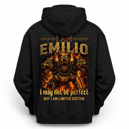 EMILIO MP88-F2-168–Personalized Bold Quote Apparel “I Am NAME I May Not Be Perfect But I Am Limited Edition