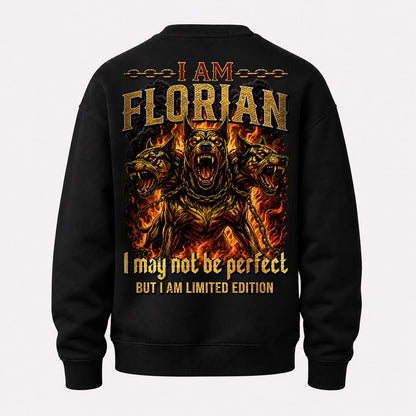 FLORIAN MP88-F2-168–Personalized Bold Quote Apparel “I Am NAME I May Not Be Perfect But I Am Limited Edition