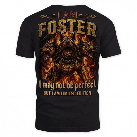 FOSTER MP88-F2-168–Personalized Bold Quote Apparel “I Am NAME I May Not Be Perfect But I Am Limited Edition