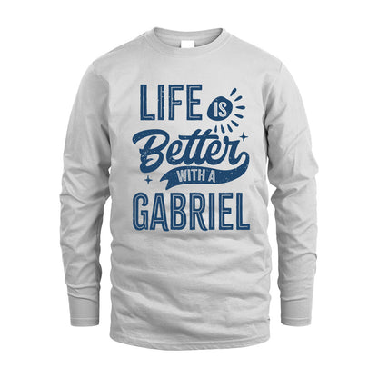 GABRIEL HH88-K2–Personalized Name Quote T-Shirt Life Is Better With Unisex Gift