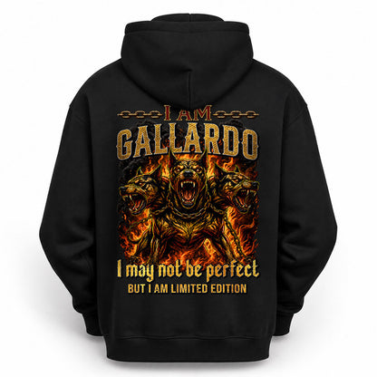 GALLARDO MP88-F2-168–Personalized Bold Quote Apparel “I Am NAME I May Not Be Perfect But I Am Limited Edition