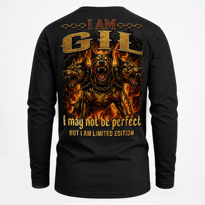 GIL MP88-F2-168–Personalized Bold Quote Apparel “I Am NAME I May Not Be Perfect But I Am Limited Edition
