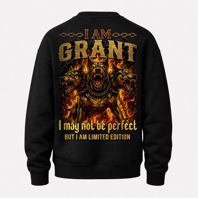 GRANT MP88-F2-168–Personalized Bold Quote Apparel “I Am NAME I May Not Be Perfect But I Am Limited Edition