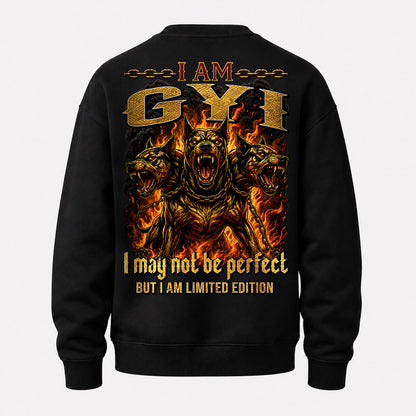 GYI MP88-F2-168–Personalized Bold Quote Apparel “I Am NAME I May Not Be Perfect But I Am Limited Edition