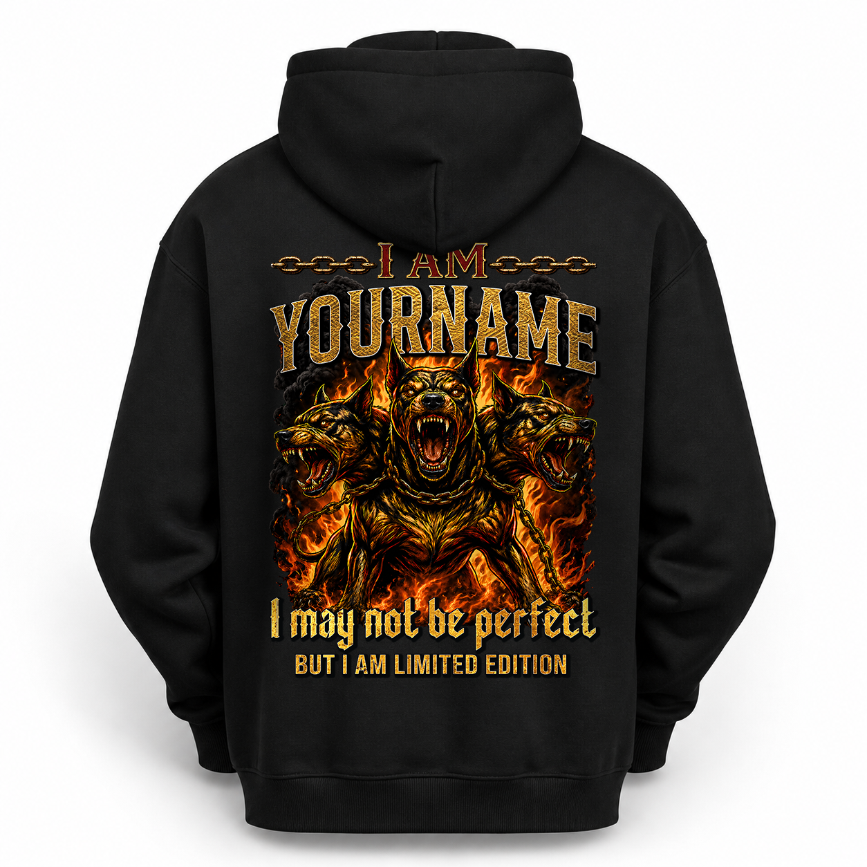 YOUR NAME MP88-F2-168–Personalized Bold Quote Apparel “I Am NAME I May Not Be Perfect But I Am Limited Edition