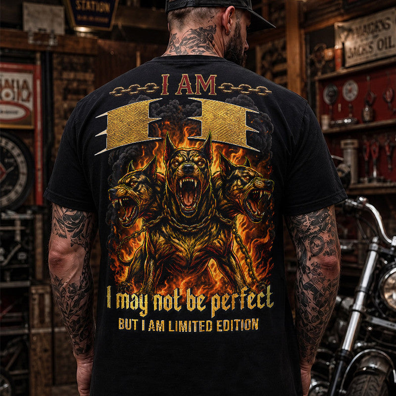 II MP88-F2-168–Personalized Bold Quote Apparel “I Am NAME I May Not Be Perfect But I Am Limited Edition