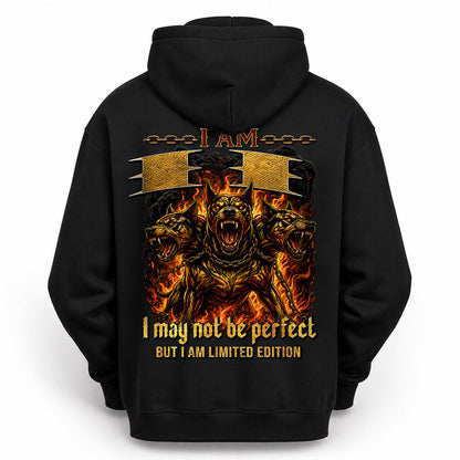 II MP88-F2-168–Personalized Bold Quote Apparel “I Am NAME I May Not Be Perfect But I Am Limited Edition